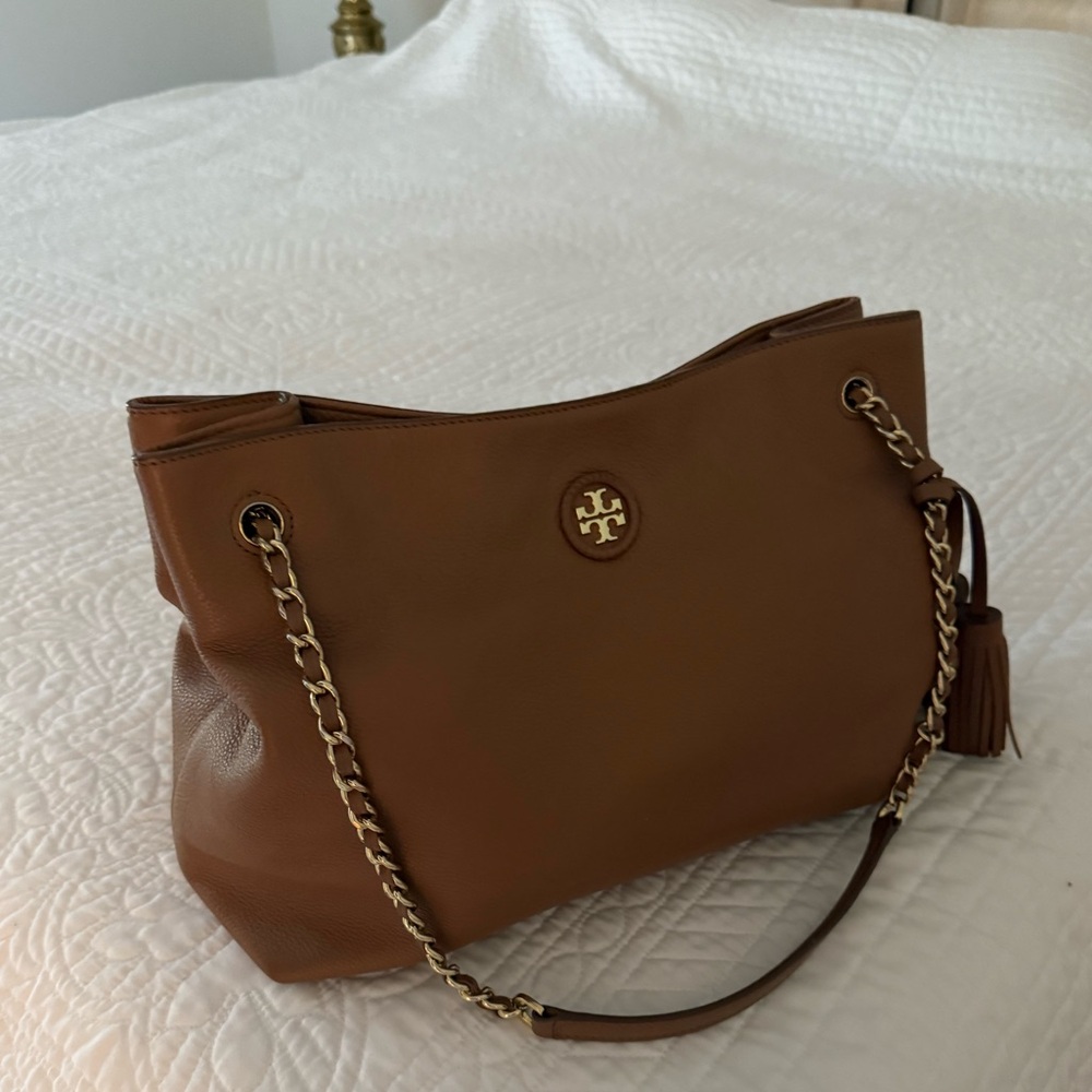 Tory Burch Tan Leather Shoulder Bag